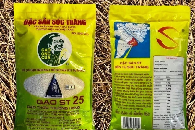 Gạo ST25 ngon nhất thế giới của ông Hồ Quang Cua liên tục bị làm giả dù đã in hình chính chủ 